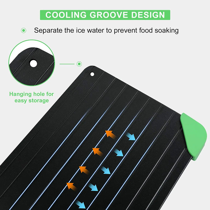 Bandeja de descongelamento rápido, descongelamento de alimentos congelados, carne, frutas, placa de descongelamento rápido, ferramenta de cozinha, bandeja de descongelamento