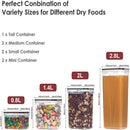 Conjunto de recipientes de alimentos para cozinha, 7 peças, sem BPA, caixa de armazenamento hermética de plástico com 10 adesivos e caneta